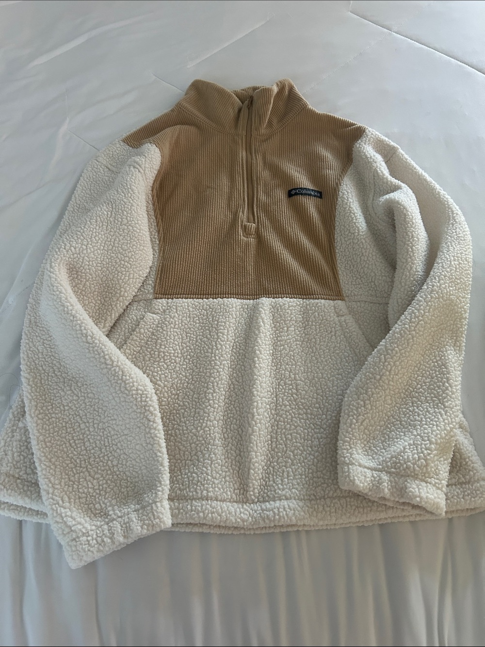 Columbia Cream & Tan Sherpa Half-Zip Pullover
